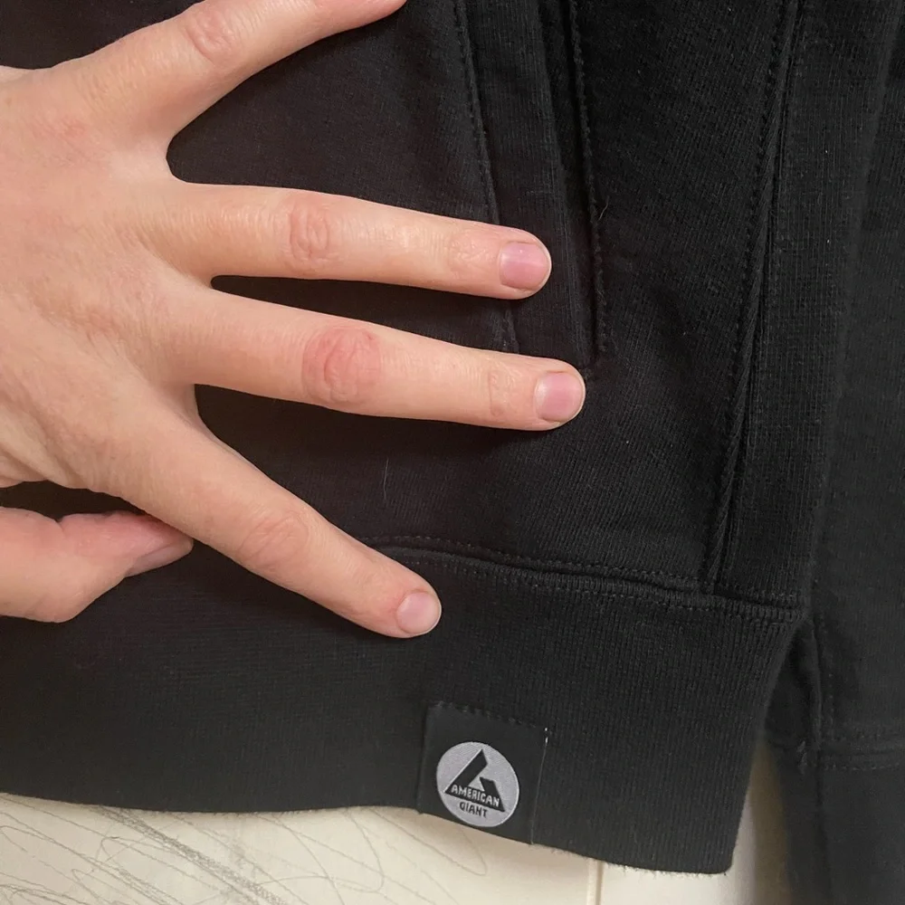 American Giant Women's Black Zip Front Bomber Jacket made in USA - Picture 8 of 10